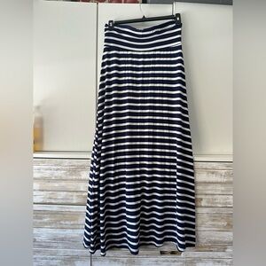 Heart Hips Striped Maxi Skirt in Navy and White